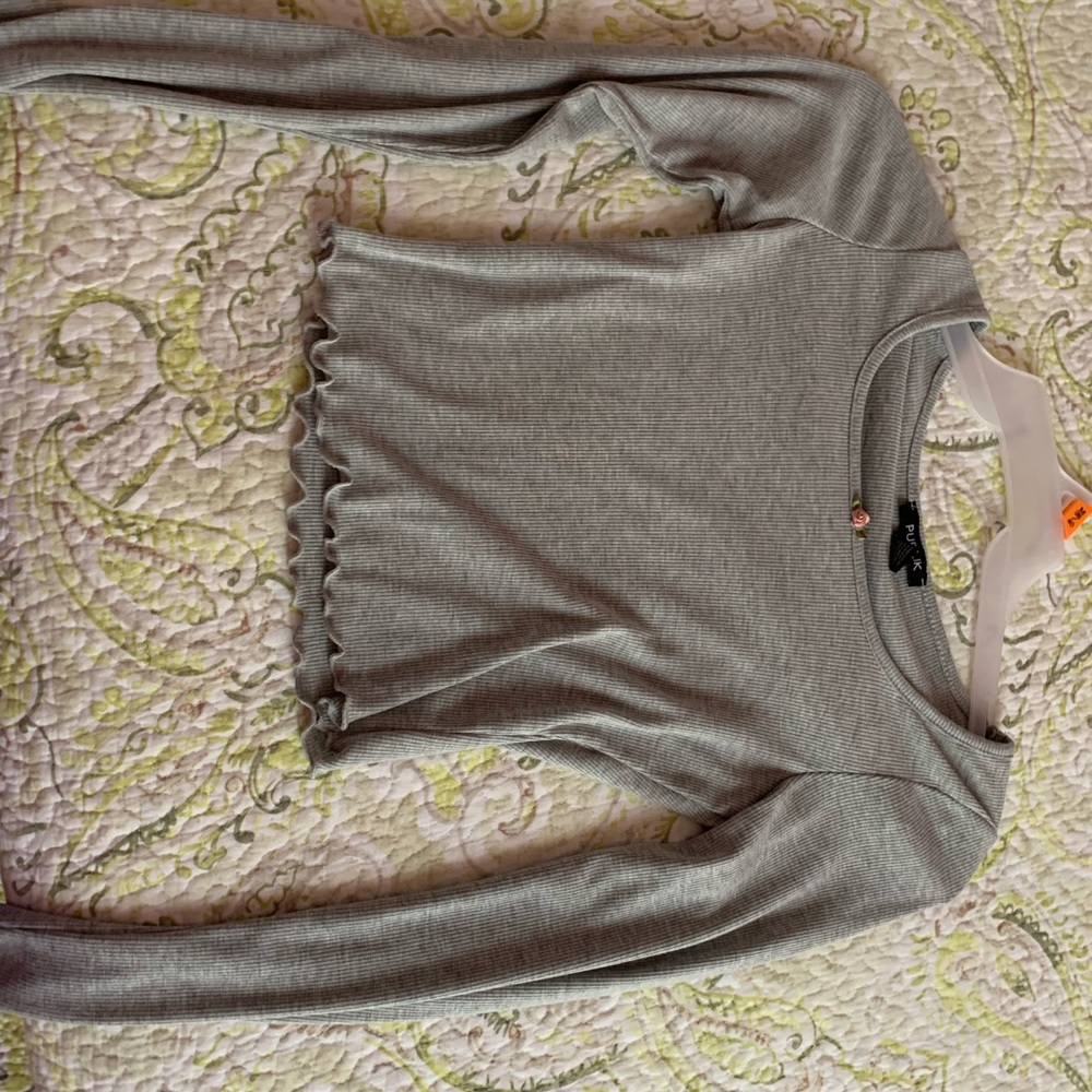 Grey long sleeve top